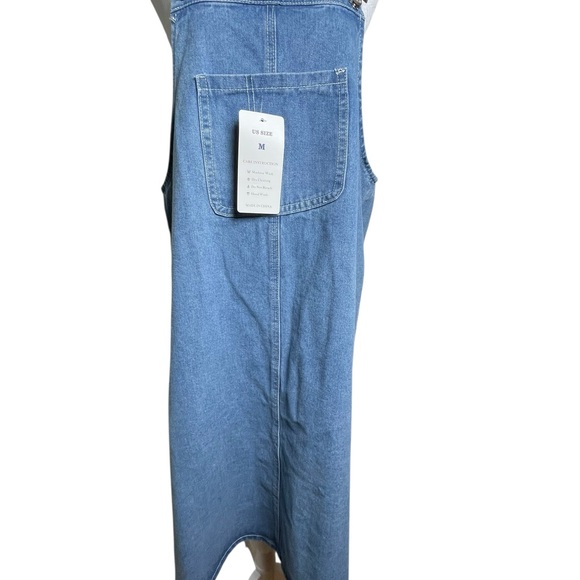 Jumper Denim Overalls Dress Midi Length Women's Size Medium Classic Blue - Picture 4 of 4